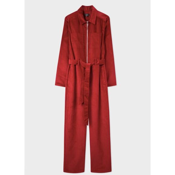 NWT PS Paul Smith Red corduroy long-sleeve jumpsuit 8 - Picture 4 of 11